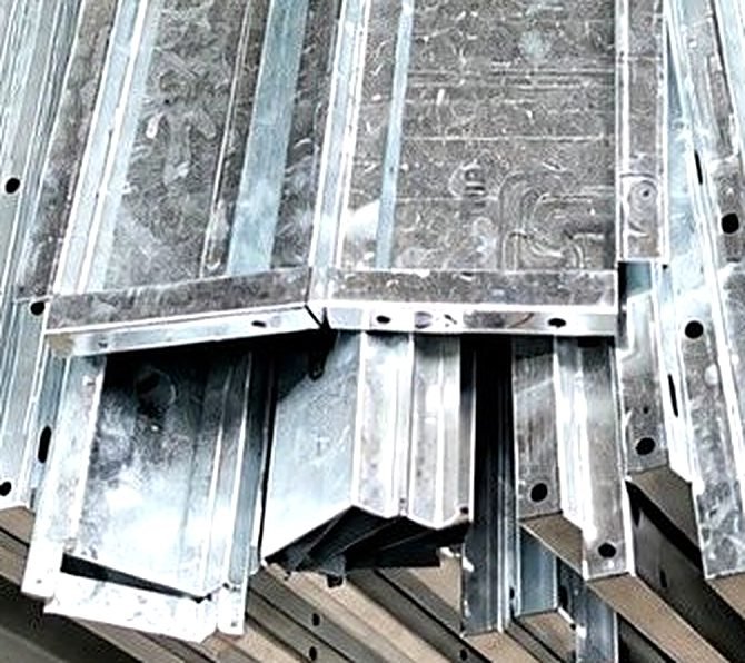 Ceiling Panels: bent edge close-up