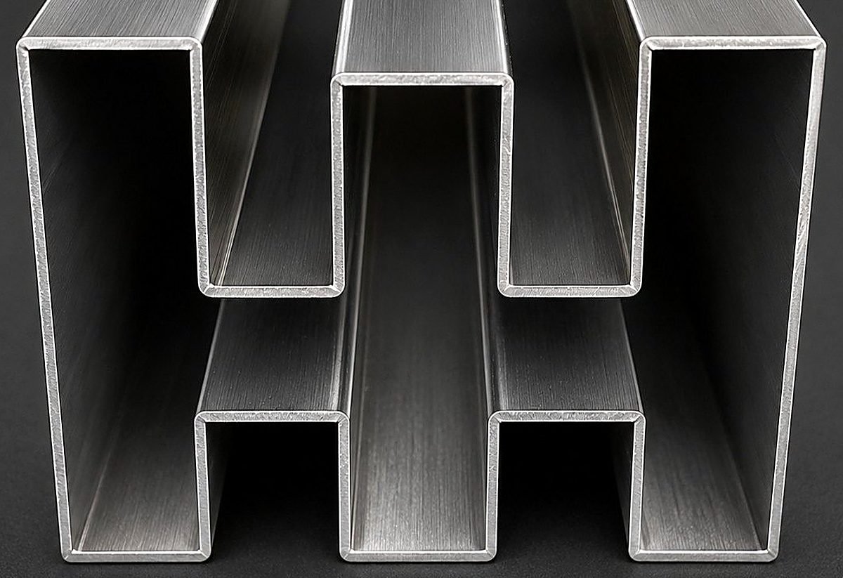 Double-U Glass Profile: bent edge close-up