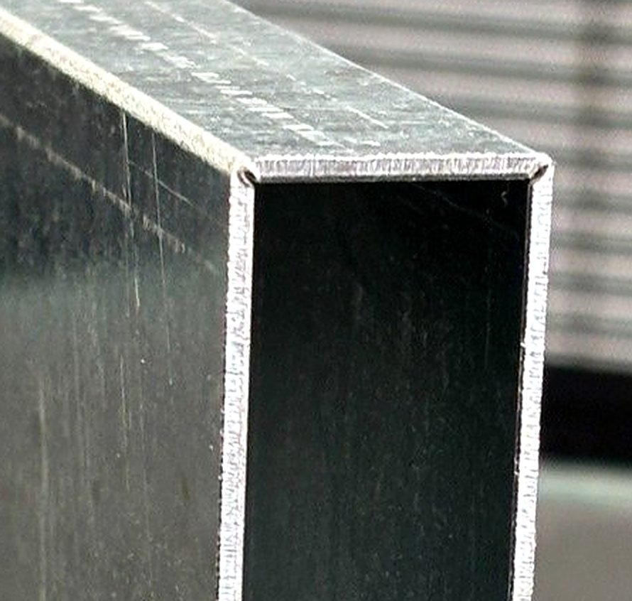 Square & Rectangular Pipe Profile: bent edge close-up 3