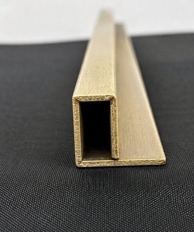 Rectangular brass box profile, brushed finish — Brass Profile · Architectural Profiles