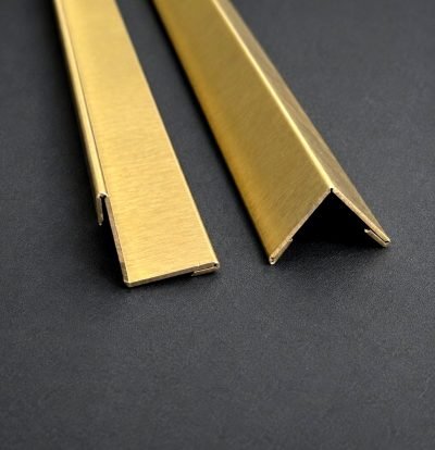 Brass L profiles, brushed finish