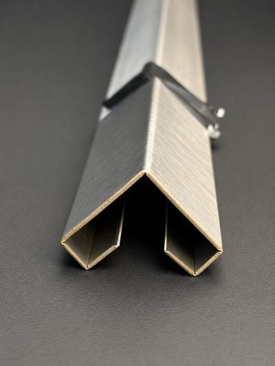 Stainless steel corner guard profiles, brushed finish, stacked