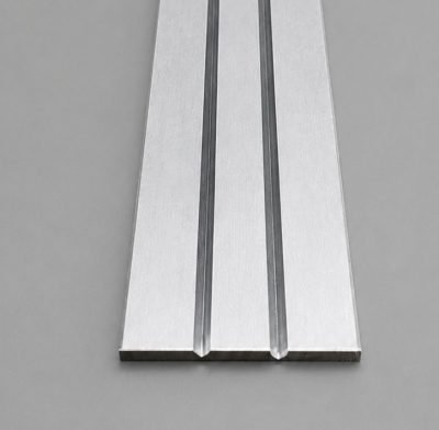 Custom U profile with twin grooves, stainless steel