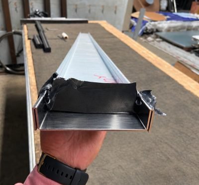 Illustration of a custom U channel with protective film