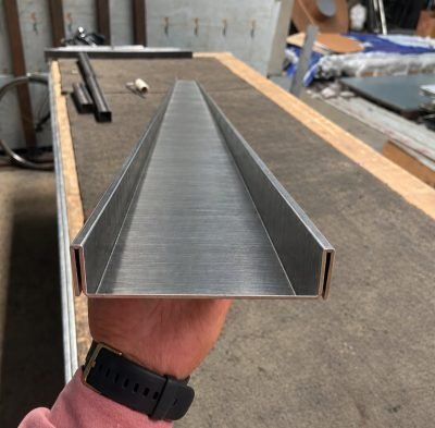 Illustration of a custom U channel in stainless steel