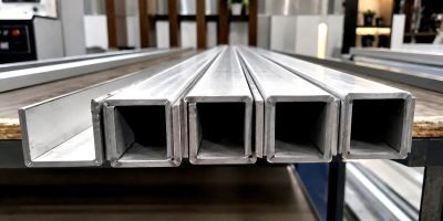 Illustration: custom U channels in stainless steel, stacked