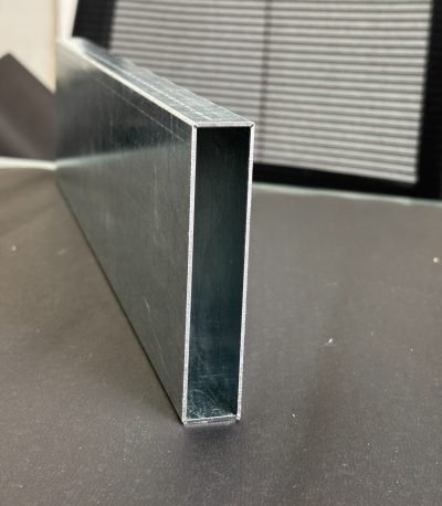 Rectangular stainless steel pipe, end view