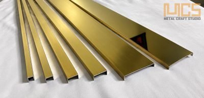 Brass U and C profiles in a range of sizes