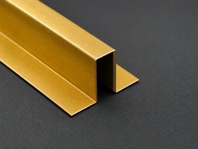 Brushed brass tile highlighter strip