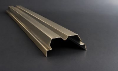 Fluted highlighter strip in brushed bronze finish