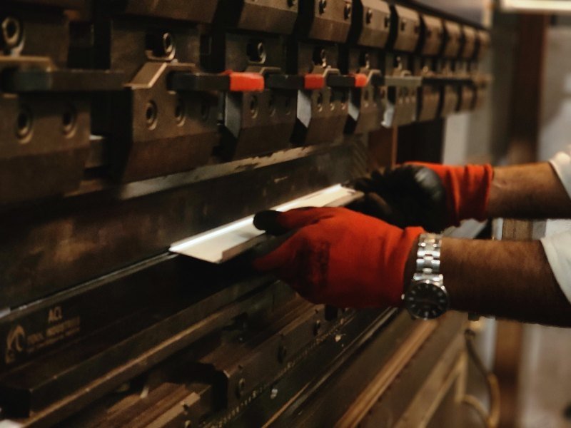 The bend forming against the die