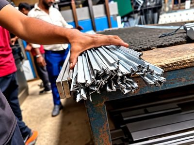 Bulk production: bundle of folded stainless steel sections