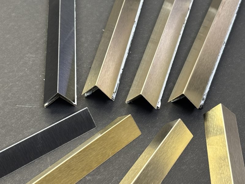 Custom seamless edge brass L profile