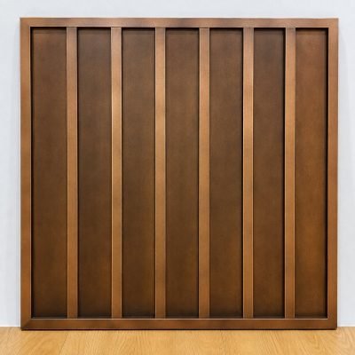 Inter-lock wall panel with vertical ribs in bronze finish
