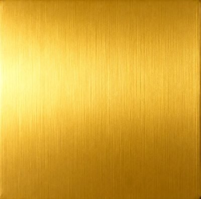 Hairline finish sample in gold