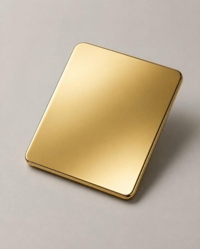 Mirror finish sample in gold