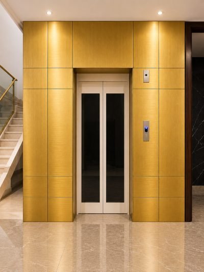 Illustration: lift cladding in brass finish, second view