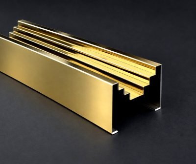 Decorative louver profiles in mirror brass finish