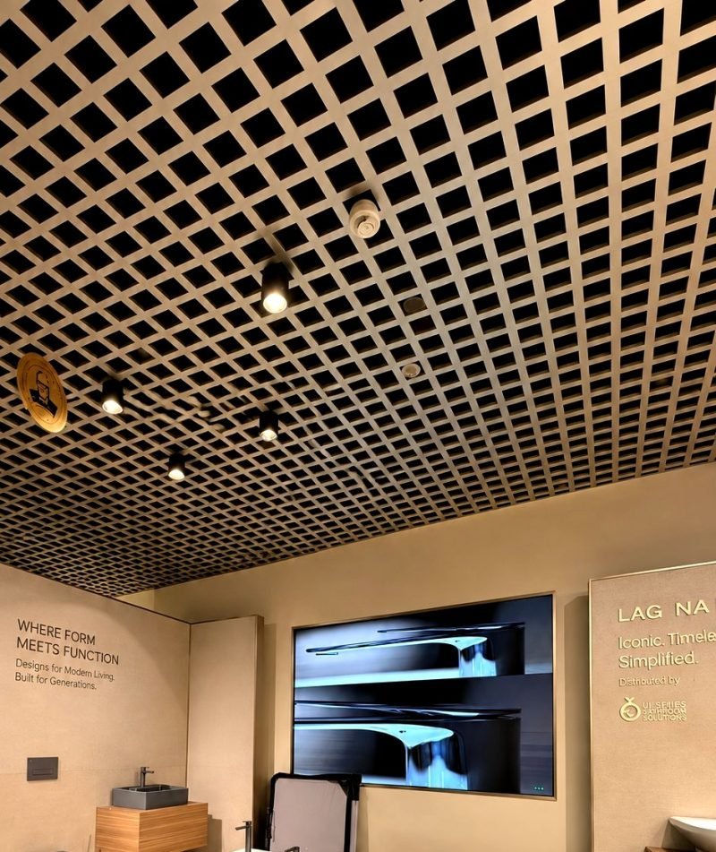 Open-grid metal ceiling inspiration