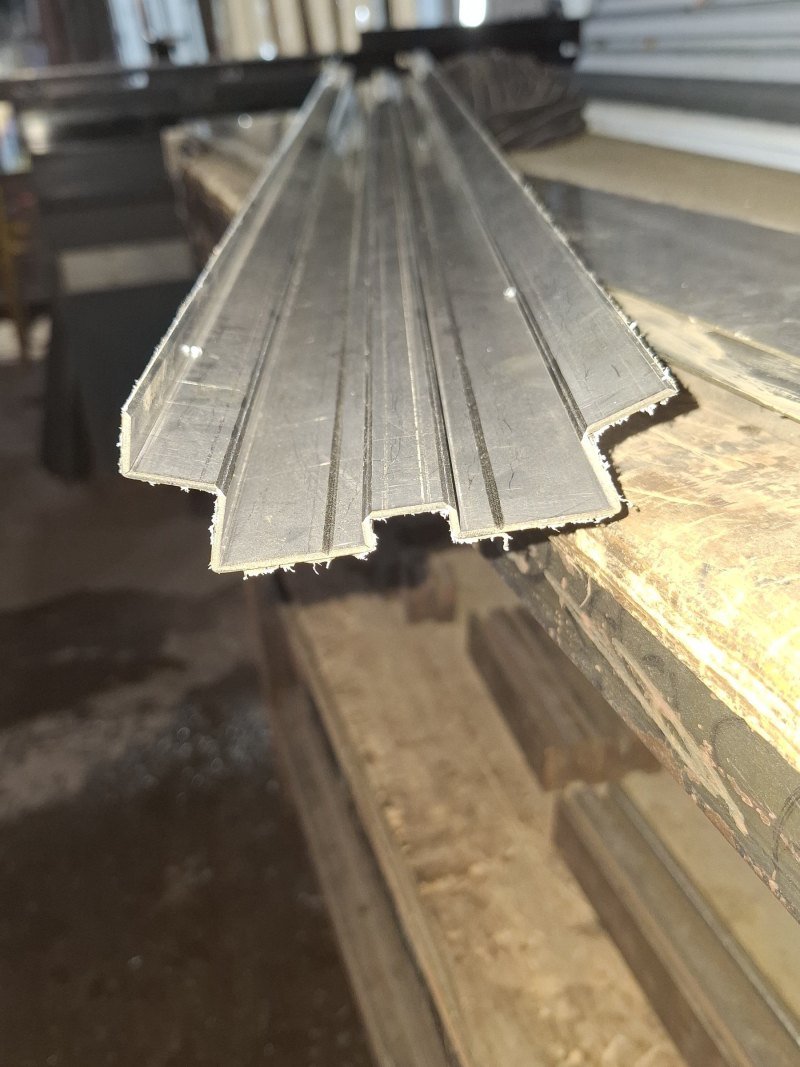 V-grooved stainless steel profiles, ready for bending