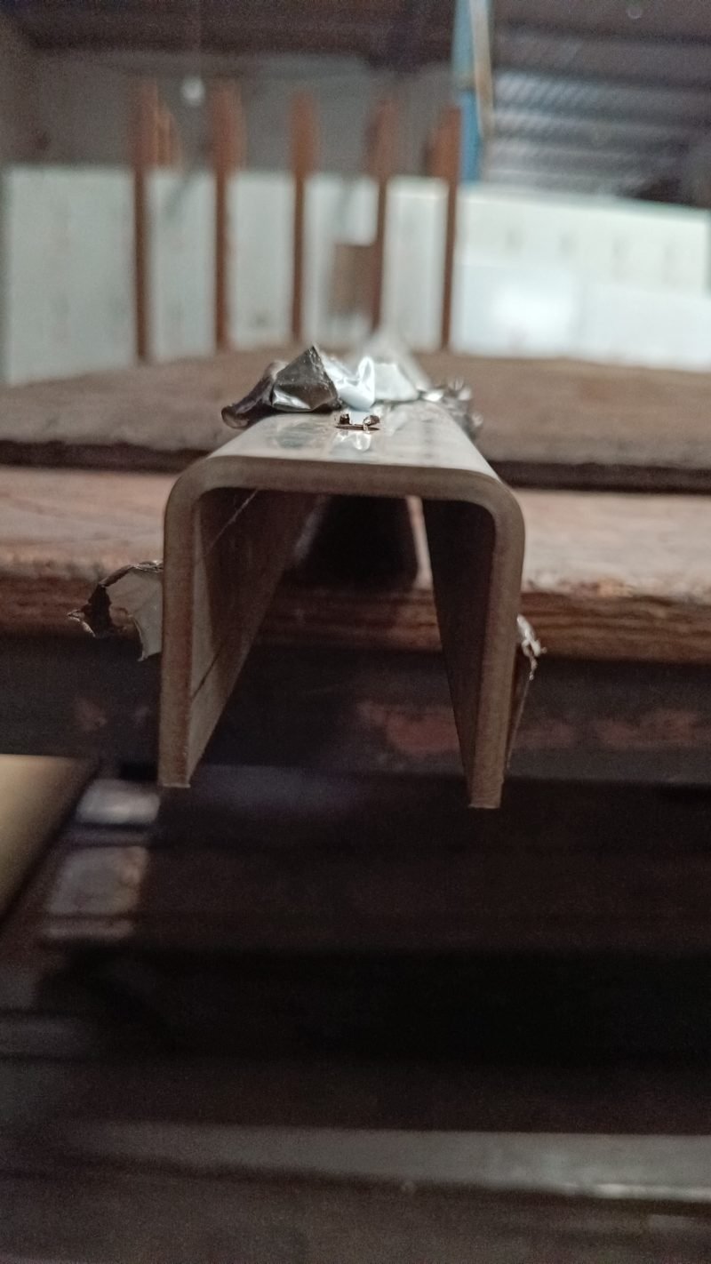U-channel, both corners sharp-edge bent