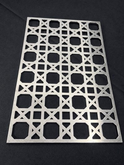 A cane pattern laser-cut panel in stainless steel — Architectural Mesh Screens · Perforated & Mesh