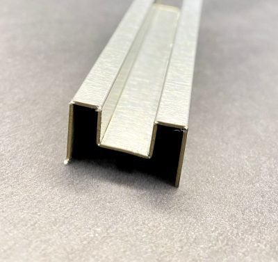 A gold PVD glass housing channel