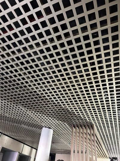 An open-cell grid ceiling