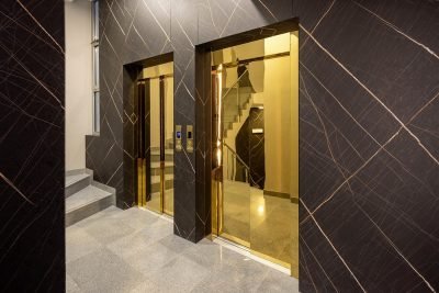 Gold lift jambs and door cladding