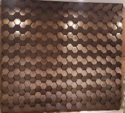 Hexagonal shingles in copper finish