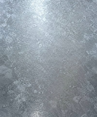 Zinc sheet surface with its natural mottled texture